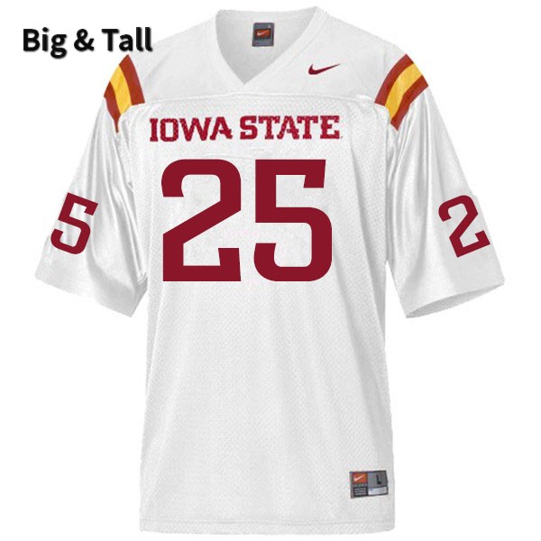 Iowa State Cyclones Men's #25 Tyler Rodgers Nike NCAA Authentic White Big & Tall College Stitched Football Jersey HO42Y52HT
